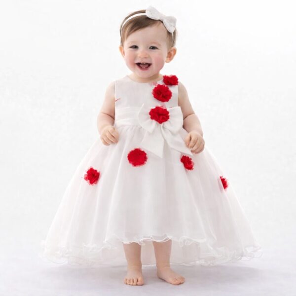 Vestido JULIA - blanco y rojo