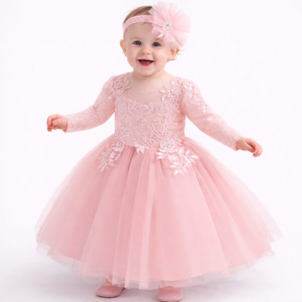 Vestido ADELE - rosa (con vincha)