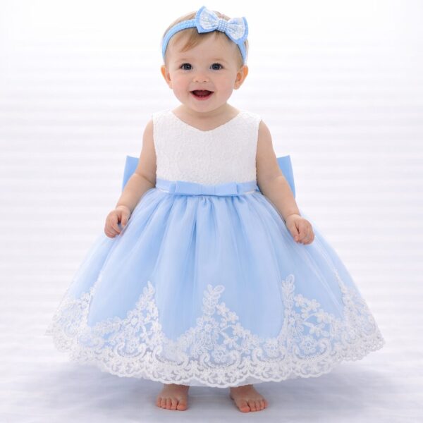 Vestido CECILIA - celeste (con vincha)