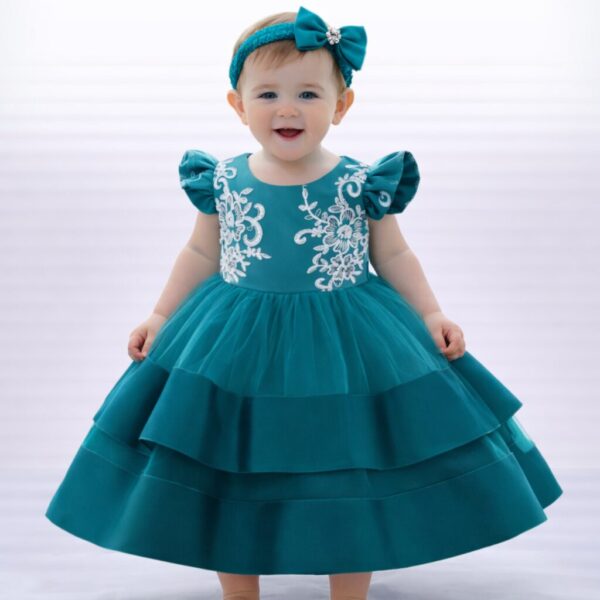 Vestido SOFÍA - verde esmeralda (con vincha)