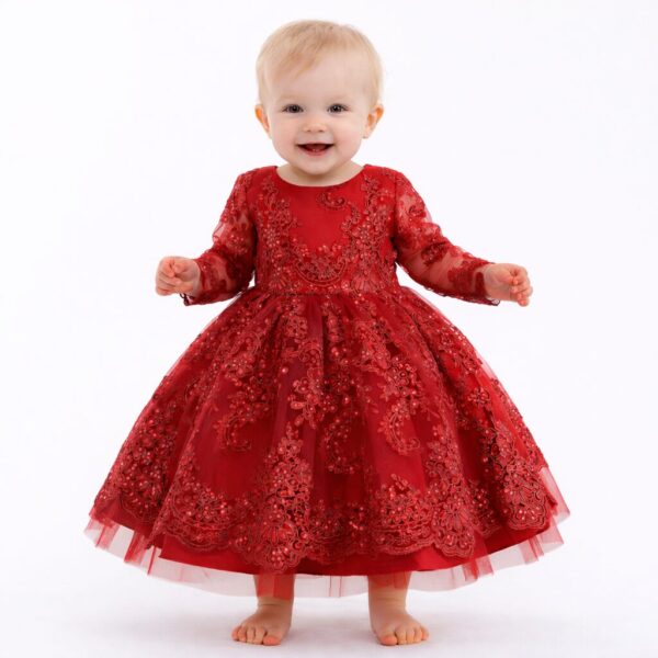 Vestido AURORA - bordó (con broche)