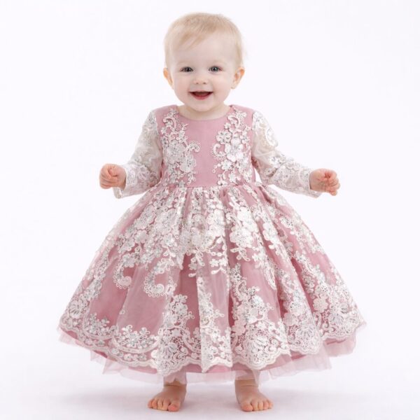 Vestido AURORA - rosa (con broche)