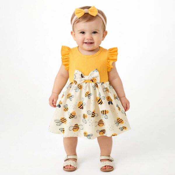 Vestido ABEJITA - amarillo (con vincha)