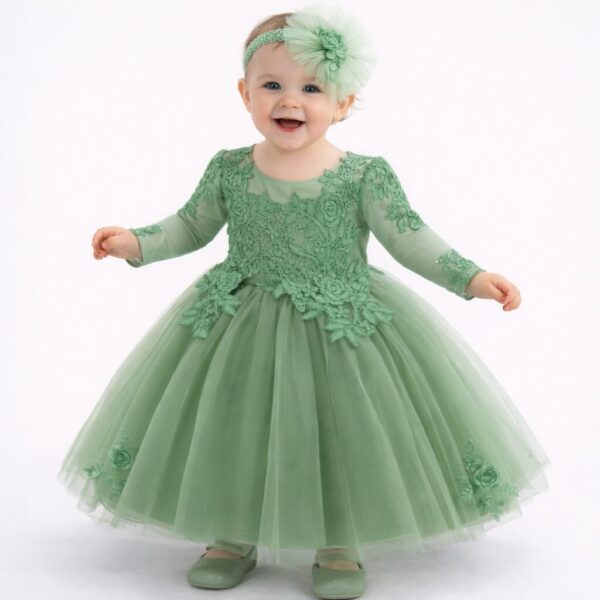 Vestido ADELE - verde (con vincha)