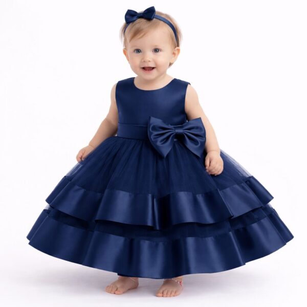 Vestido LUZ - azul (con broche)