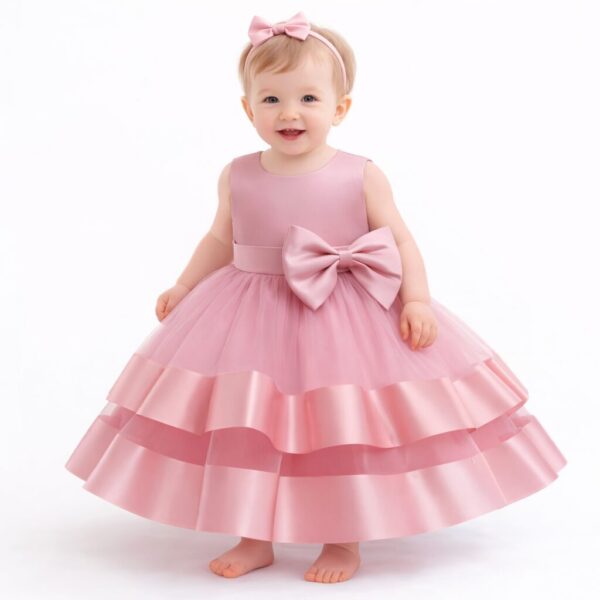 Vestido LUZ - rosa (con vincha)