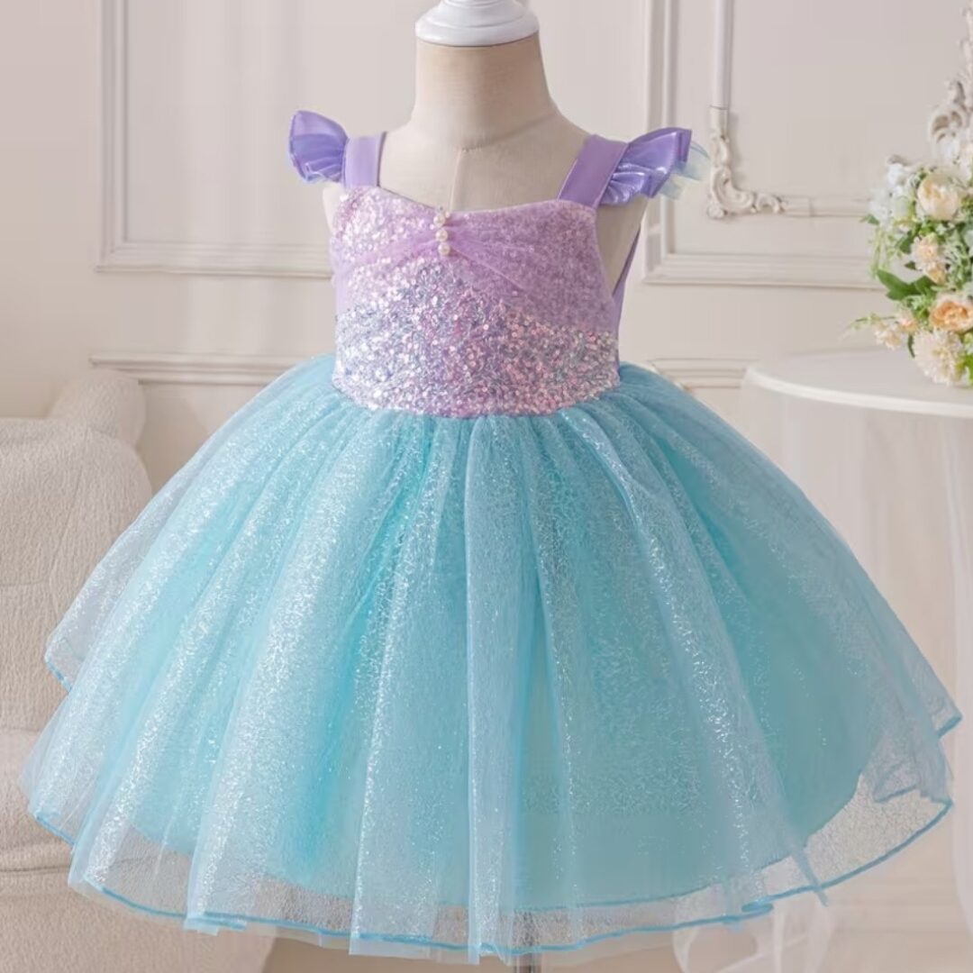 Vestido AVRIL – lila y verde agua