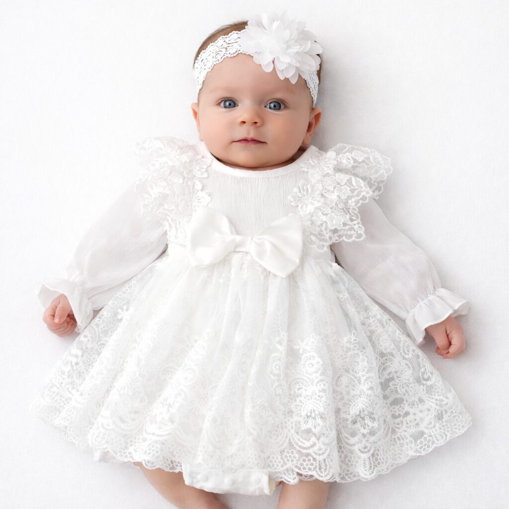Vestido ALBA – blanco (con vincha)